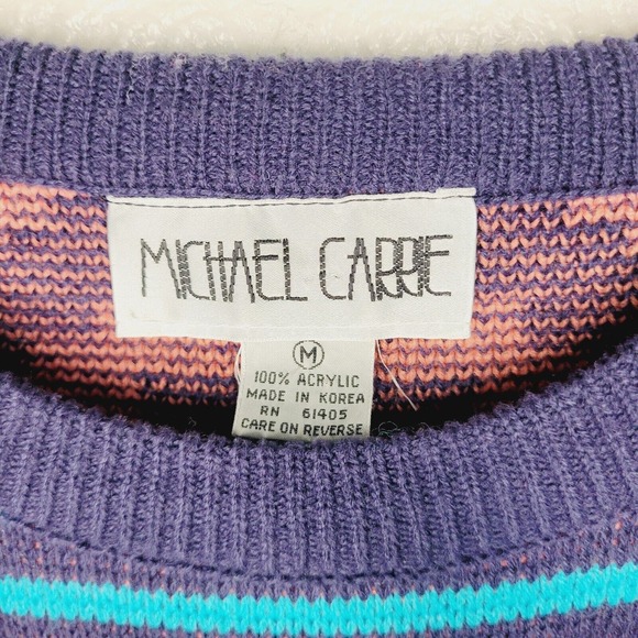 Michael Carrie Womens Vintage‎ Oversized Geometric Print Knit Sweater. Size M - Picture 6 of 7